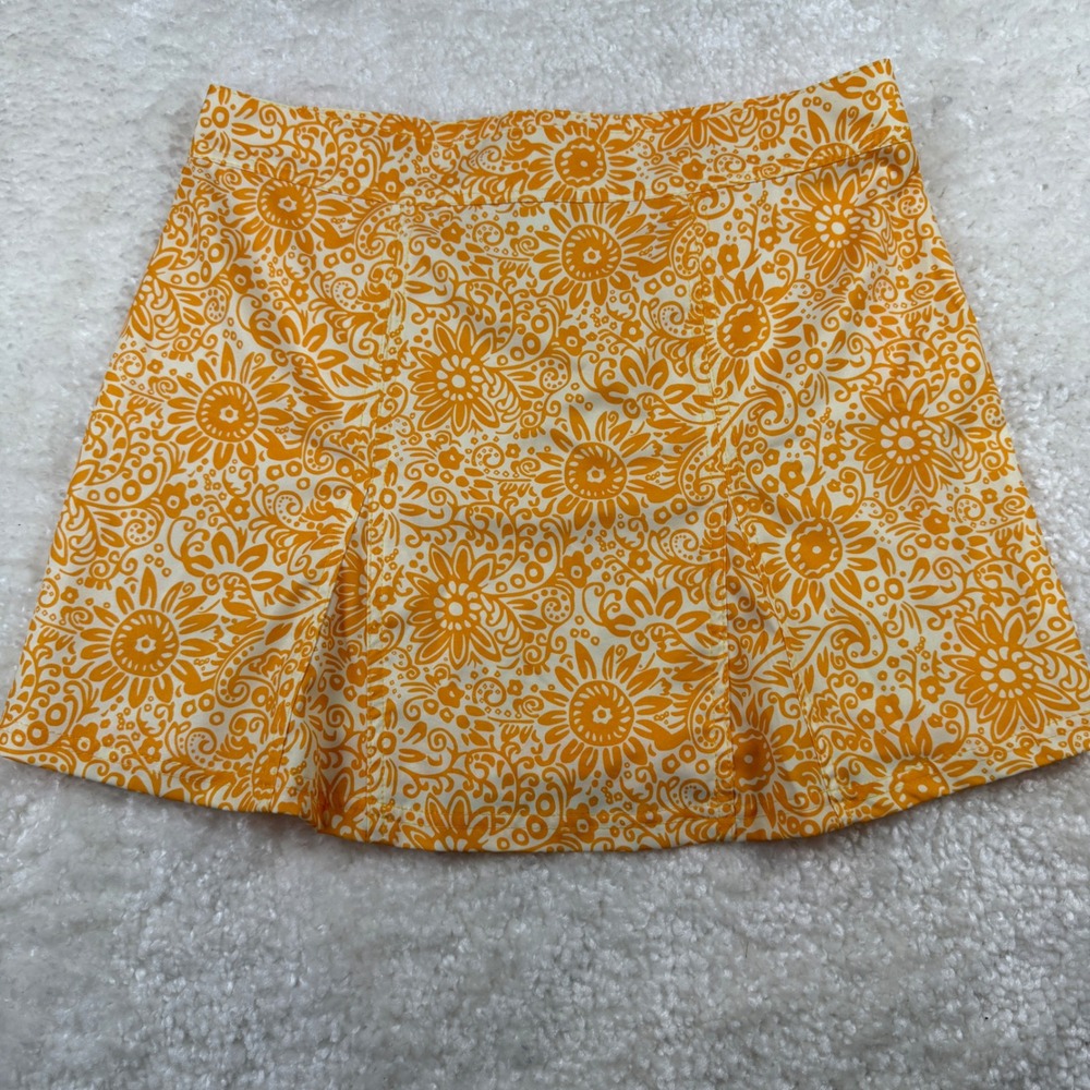 RipSkirt Skirt Womens Medium Orange Floral Paisley Wrap Style Stretch Pockets - Picture 7 of 7